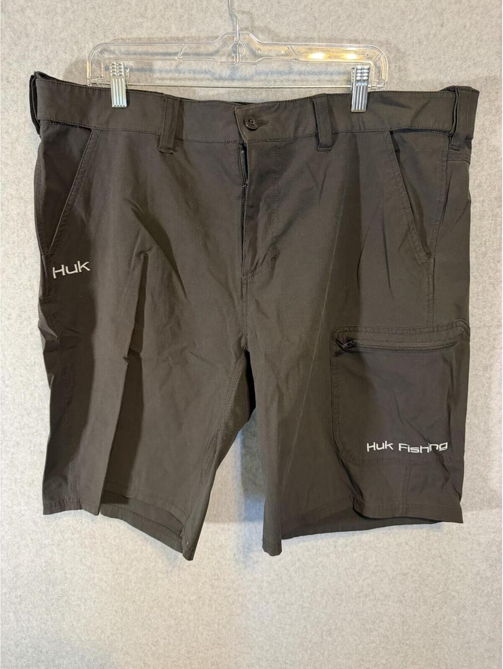 HUK Fishing Shorts XXL 2XL Men’s Stretch Waist 5 Pockets Black